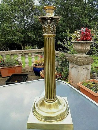 A Very Good Hinks & Son 15.  1/4 " Tall Corinthian Column Oil Lamp Base.