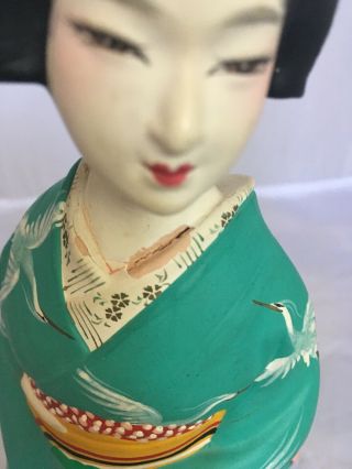 Vintage HAKATA Mimosu Doll • Japanese • Geisha Woman in Kimono Mid 50’s Fukoaka 3