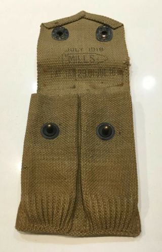 Wwi Wwii U.  S.  Military M 1911 Ammunition Mag Pouch Mills 1918