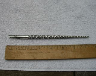 Vintage Sterling Silver Dip Pen - Textured Scroll Body - Guild Steel Nib - Nr