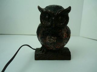 Owl Lamp Night Light mosaic stained glass 6.  5 