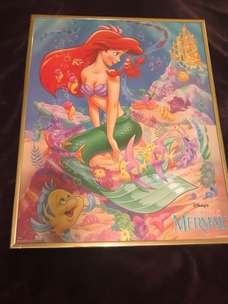 Vintage Disney The Little Mermaid Movie Poster 16x20 Osp 81923 Ariel Framed