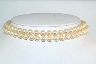 Estate 8mm Japanese Cultured Sea Pearl 30 " Necklace Strand 14k Gold Clasp