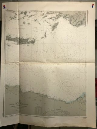 Mediterranean Sea Navigational Chart / Hydrographic Map 3925,  Egypt,  Crete