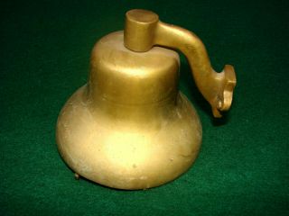 Antique Yellow Bronze Ships Bell - Many Photos - Massive - Tone