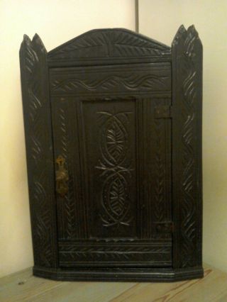 Antique 18th Century Hand Carved Corner Cabinet