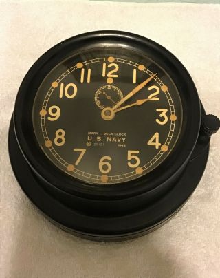 Ww2 U.  S.  Navy Deck Clock Wwii 1942 Chelsea X - Mas Gift Look My Other
