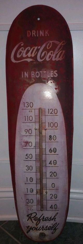 Vintage Coca - Cola Cigar Thermometer 2