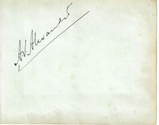 A.  V.  Alexander Politician.  World War Ii First Lord Of The Admiralty Signed Page