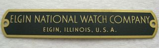 Vintage 1943 Elgin 600 Ships Marine Chronometer Case Name Badge Plate Parts