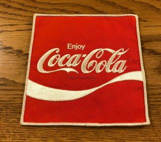 Vintage Enjoy Coca Cola Large Patch 6 " X 6 " Soda Advertising Patch