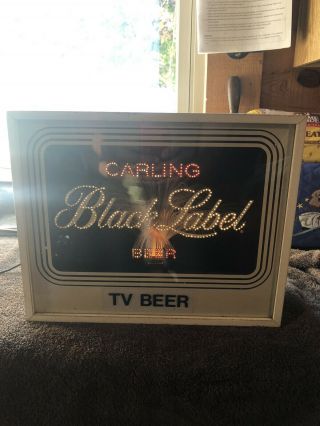 Vintage Carling Black Label Fiber Optic Tv Beer Sign Motion Light Up Bar