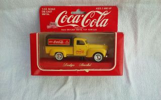 Coca Cola Yellow Dodge Bache Truck Diecast Metal 1:43 Scale By Solido France