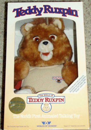 Vintage 1985 Teddy Ruxpin Worlds Of Wonder Talking Bear