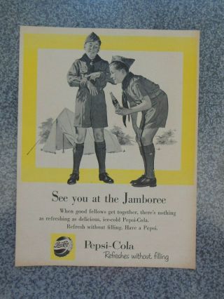 Vintage 1953 Pepsi Cola Boy Scouts Jamboree Soda Pop Advertisement