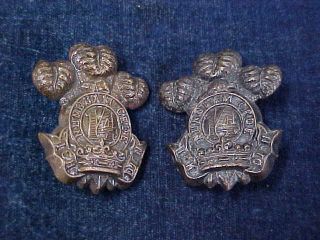 Orig Pre Ww1 Collar Badges 14th Regiment The Prince Of Wale 