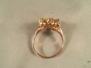 ANTIQUE DIAMOND CLUSTER 14K YELLOW GOLD RING GREAT HOLIDAY GIFT 3