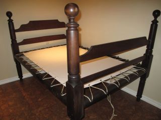 Custom Made Canvas Sacking Bottom For Rope Or Peg Bed - Rope Bed Restoration