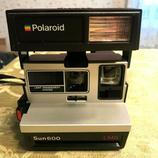 Vintage Polaroid Sun 600 Lms Instant Camera With 50th Anniversary Carry Case