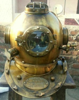 Antique U.  S.  Navy Diver Vintage Diving Helmet Mark V Deep Water Decor Style Gift