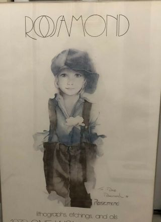 ROSAMOND Signed 1978 FRAMED ONE WOMAN EXHIBITS Print POSTER 2