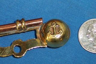 Boatswain Pipe Brass & Copper Ships Whistle W/ Brass Anchor Wood Box 3