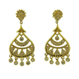 Doris Panos Gypsy 18k Gold Diamond Drop Earrings