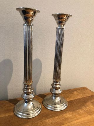 18 " Godinger Silver Plated Candle Holders Candlestick Stands