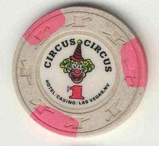 Circus Circus Casino Las Vegas Nv $1 Chip 1990