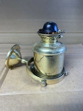 Dhr Brass Gimbal Oil Lamp.  Heat Shield,  Gimbal Bracket And Lamp.  Made In Holland