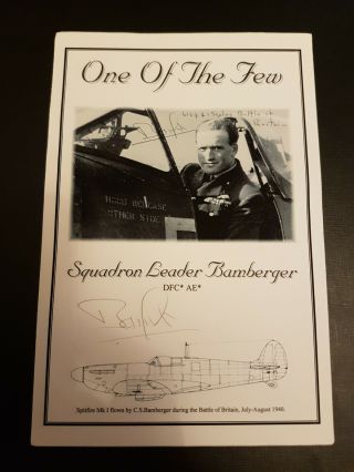 Wwii Raf Battle Of Britain Spitfire Fighter Ace Cyril Bam Bamburger Dfc Signed
