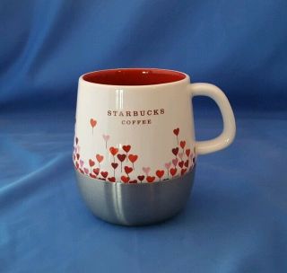 Starbucks Balloon Red Hearts Mug Coffee Tea Stainless Steel Weighted Bottom