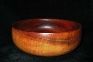 Hawaii Signed Vintage Hawaiian Koa Wood Bowl Calabash 7 " Diam X 2 1/2 " Tall