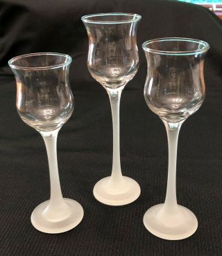 Partylite Iced Crystal Trio Frosted Stem Votive Tealight Candle Holders P9248