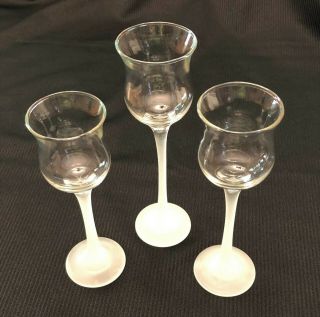 PartyLite ICED CRYSTAL TRIO Frosted Stem Votive Tealight Candle Holders P9248 2