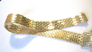 Vintage 14k Yellow Gold Ladies Basket Weave Pattern Bracelet 26.  85 Grams