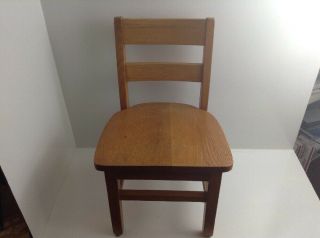 Vintage Oak Childs School Small Chair Seat Is 12 " Tall 14 " Wide Back Is 22 " High