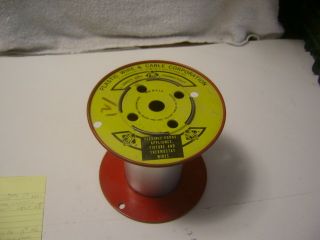 Vintage Triangle Plastic Wire & Cable Corp Empty Metal Spool Reel