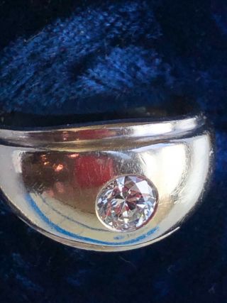 Men’s Vintage 14k White Gold And Diamond Ring,  Size 8.  5