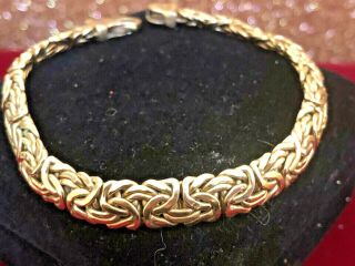 Estate Vintage 14k Gold Chain Bracelet Byzantine Made In Italy 9.  76 Grams