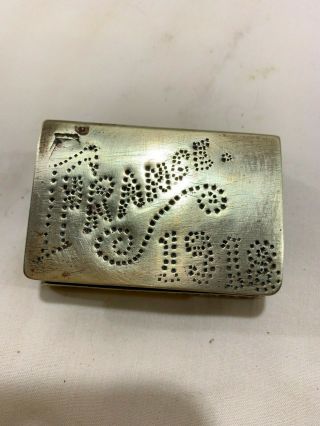 Wwi Trench Art Match Box Holder 1918 France