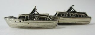 Vintage Chris Craft Style Boat Cufflinks Yacht Fenwick Sailors Sterling Silver