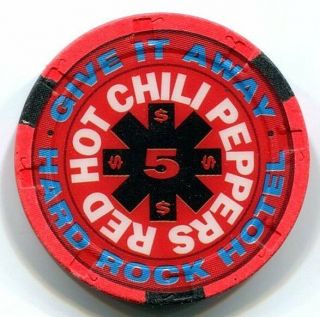 $5 Hard Rock Red Hot Chili Peppers Las Vegas Casino Poker Chip