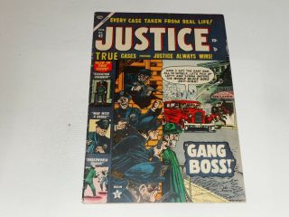 Justice 42 January 1954 Atlas Crime Comic Fine To Very Fine