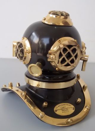 Us Navy Mark V Solid Brass Marine Antique Divers Diving Helmet Table Top 6 " Gift