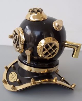 US Navy Mark V Solid Brass Marine Antique Divers Diving Helmet Table Top 6 