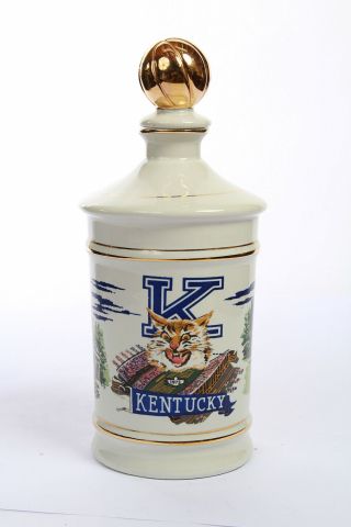 Vtg University Of Kentucky Basketball Old Rip Van Winkle Whiskey Decanter 1974