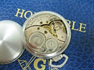 ELGIN Antique 1920 Hand Winding Freemason Masonic Pocket Watch 2