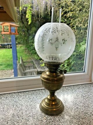 Antique Vintage Victorian Oil Table Lamp Wright Butler No 3 Urn Shape Cast