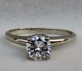 . 75 Ct.  Round Brilliant Cut Diamond Solitaire Engagement Ring 14k White Gold
